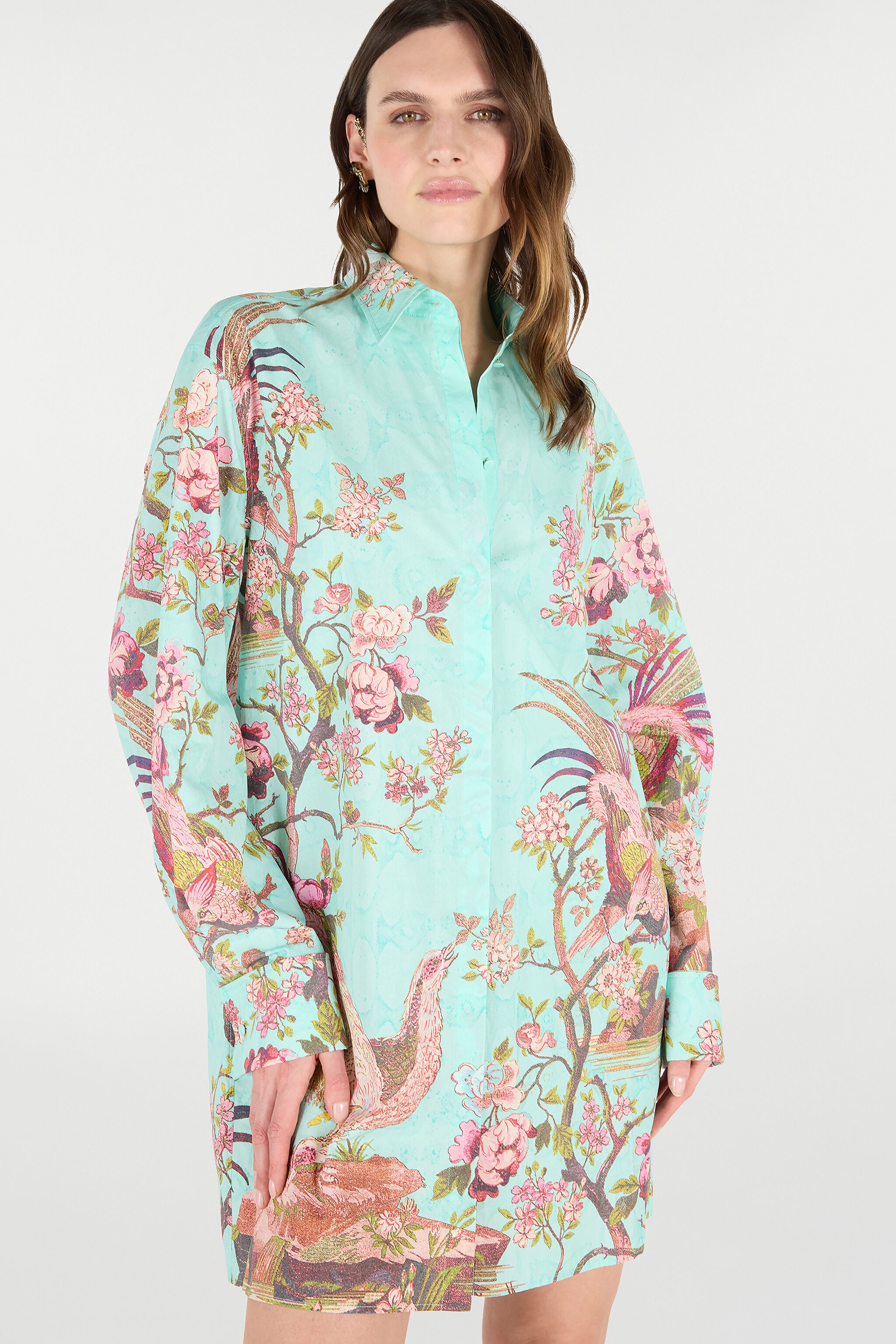 Shirt Dress With Naturalistic Pattern - 7