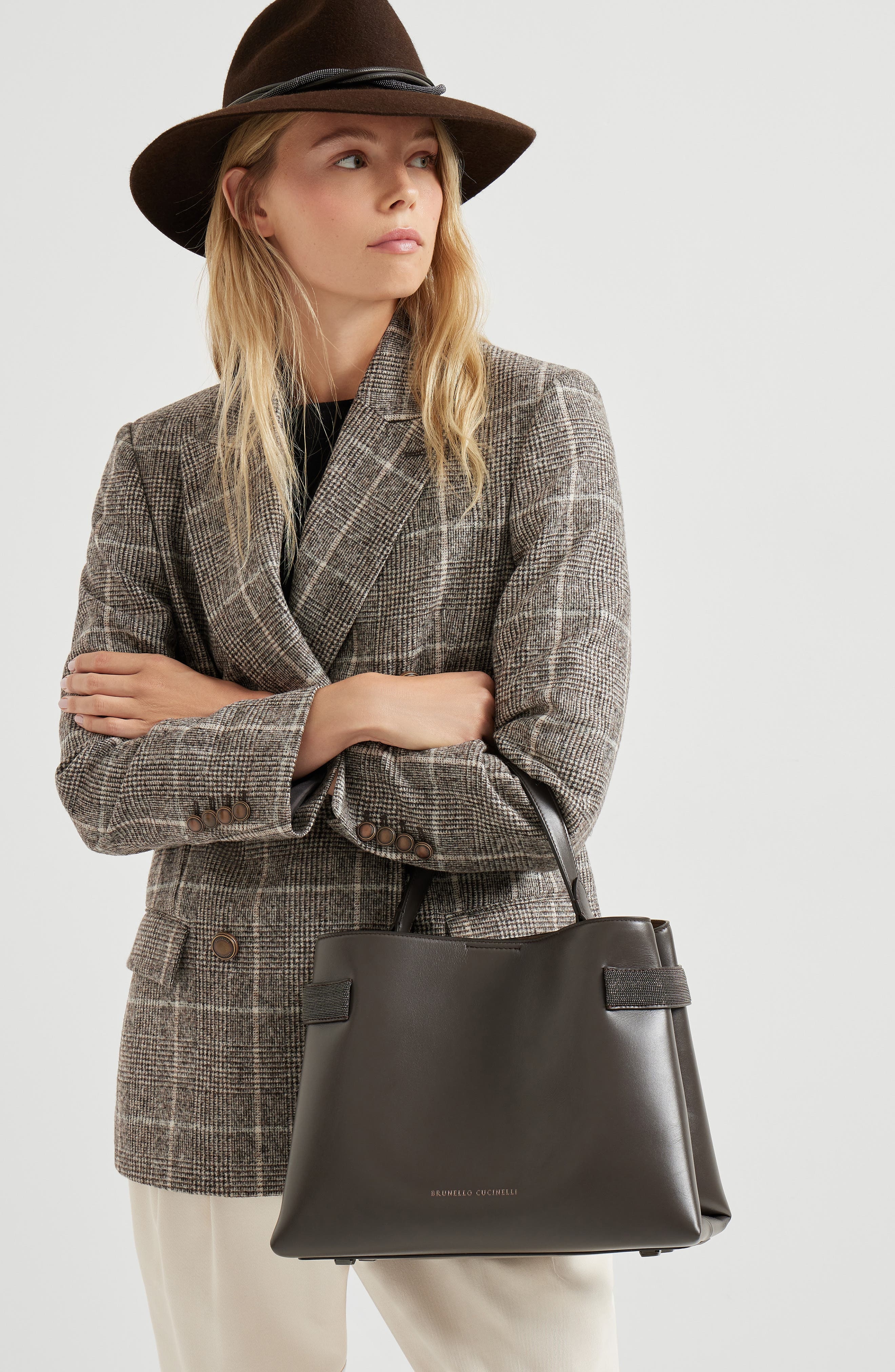 Brunello Cucinelli Top-Handle Essence bag in Rust Brown at Nordstrom - 5