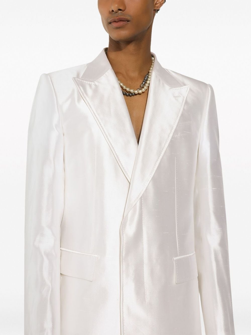 single-breasted silk blazer - 5