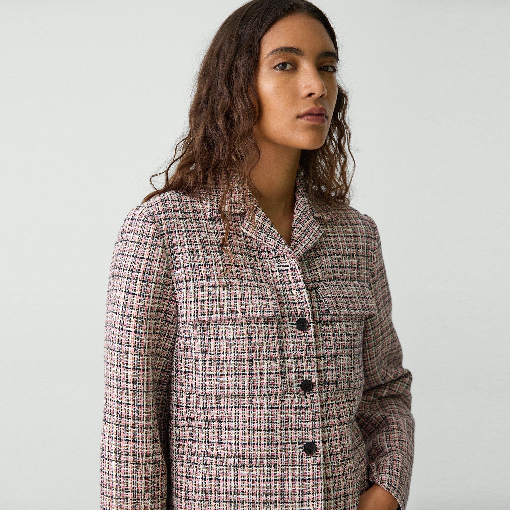 Cropped Tweed Jacket in Cotton-Blend - 5