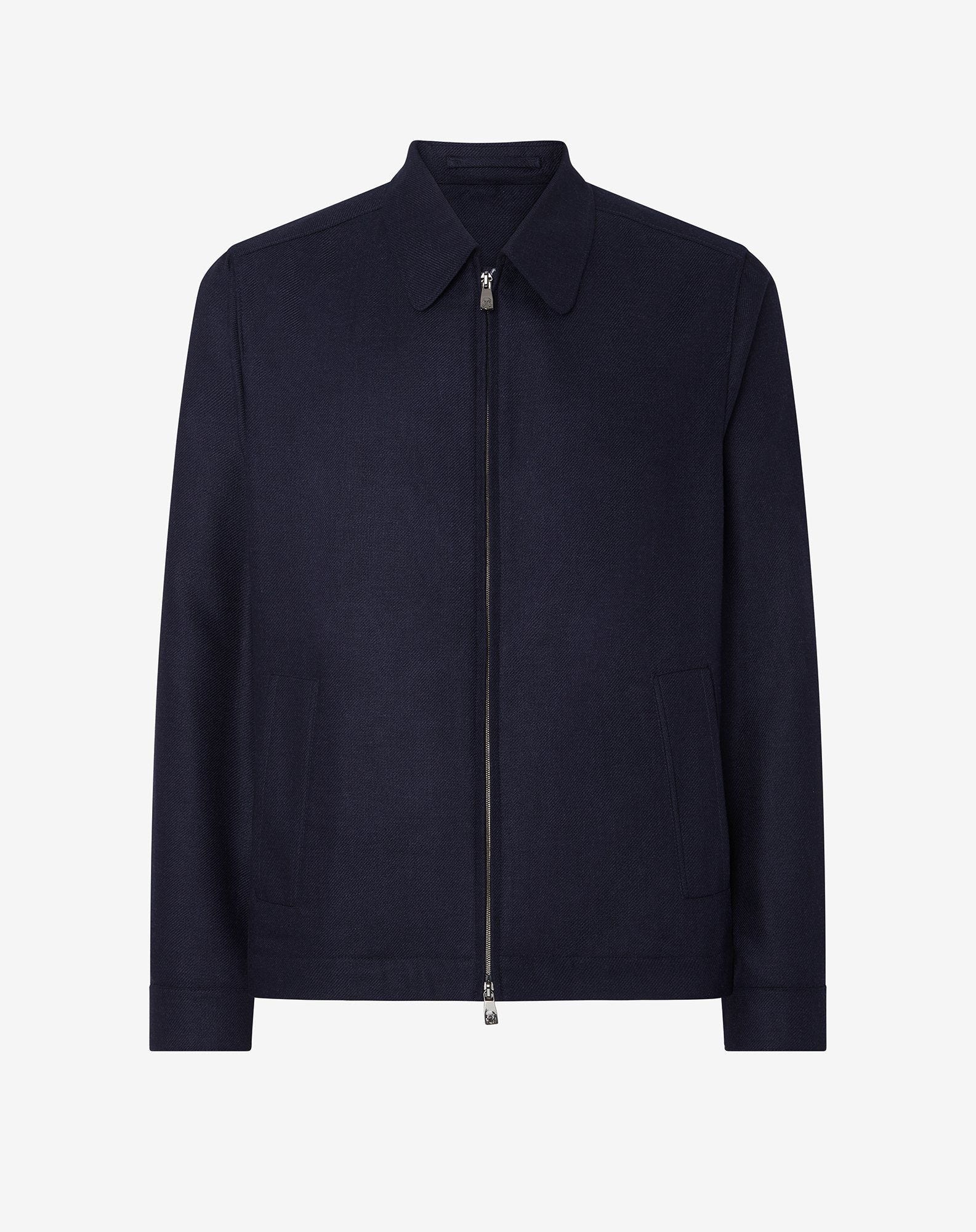 Navy blue pure silk jacket - 1