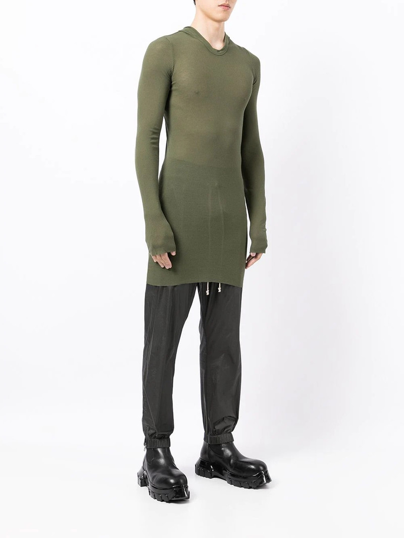 rib-knit hooded T-shirt 3