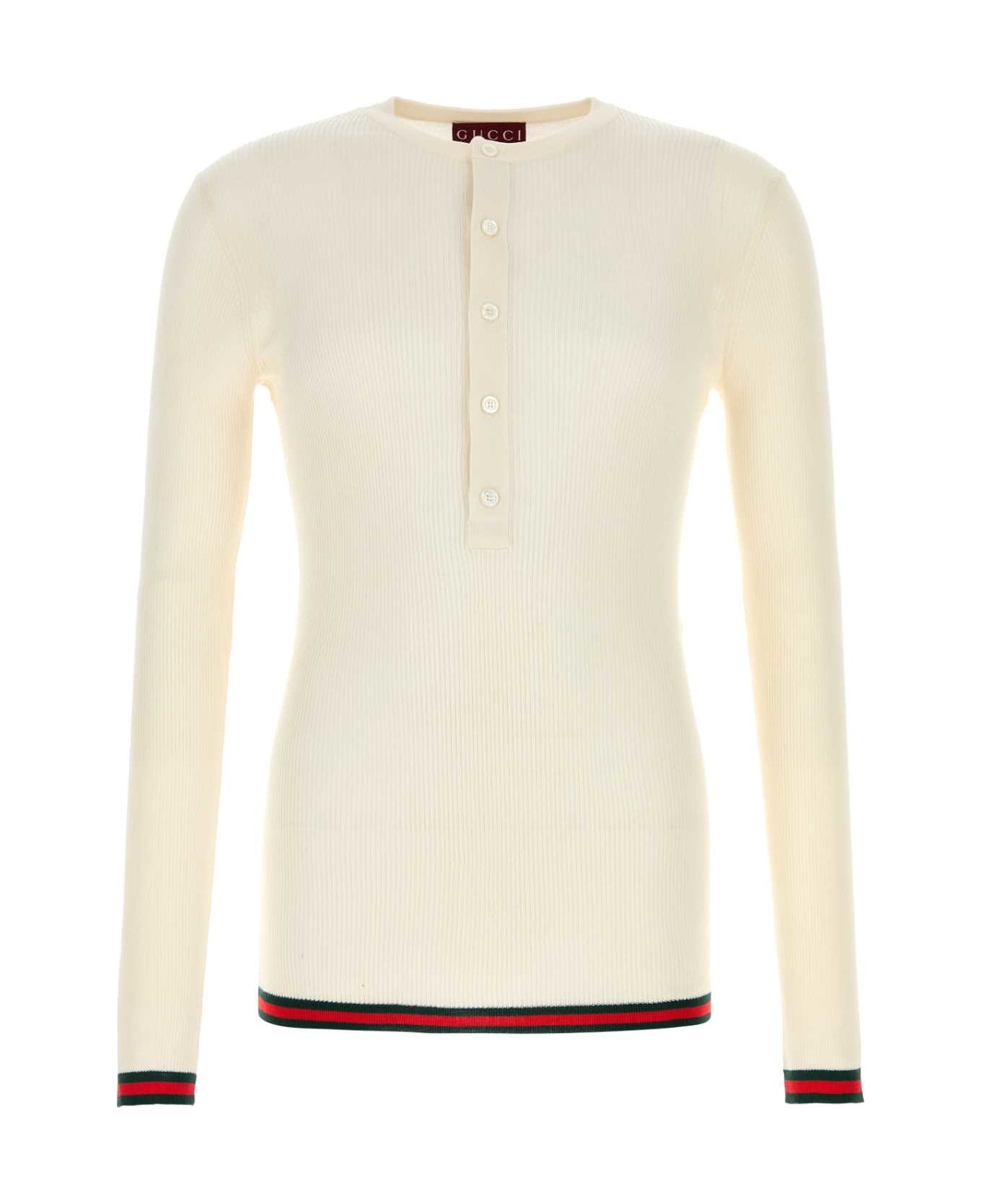 Ivory Silk Sweater - 1