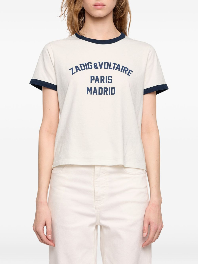 Woos logo-print ringer T-shirt 4