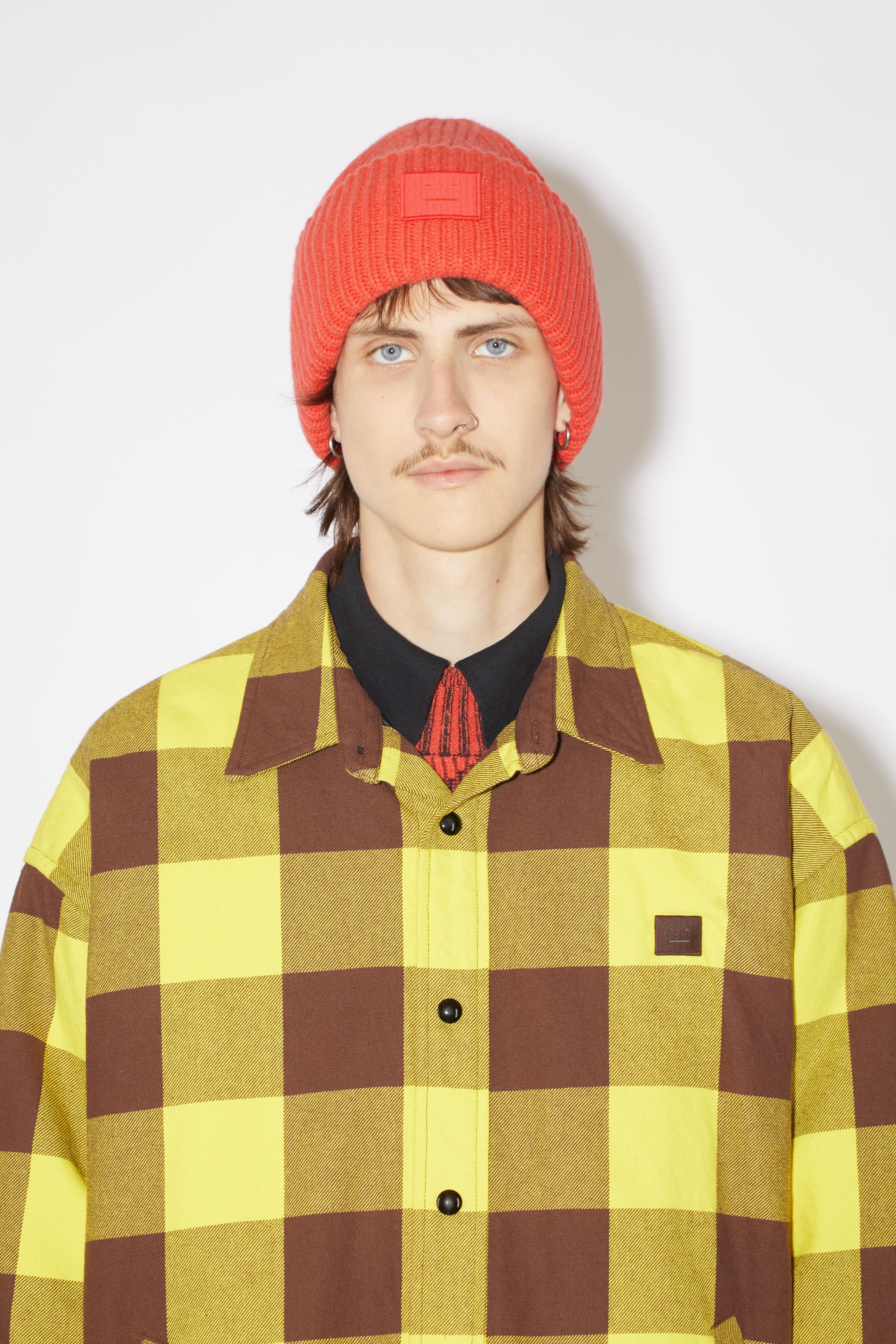 Check padded overshirt - Yellow/brown - 5