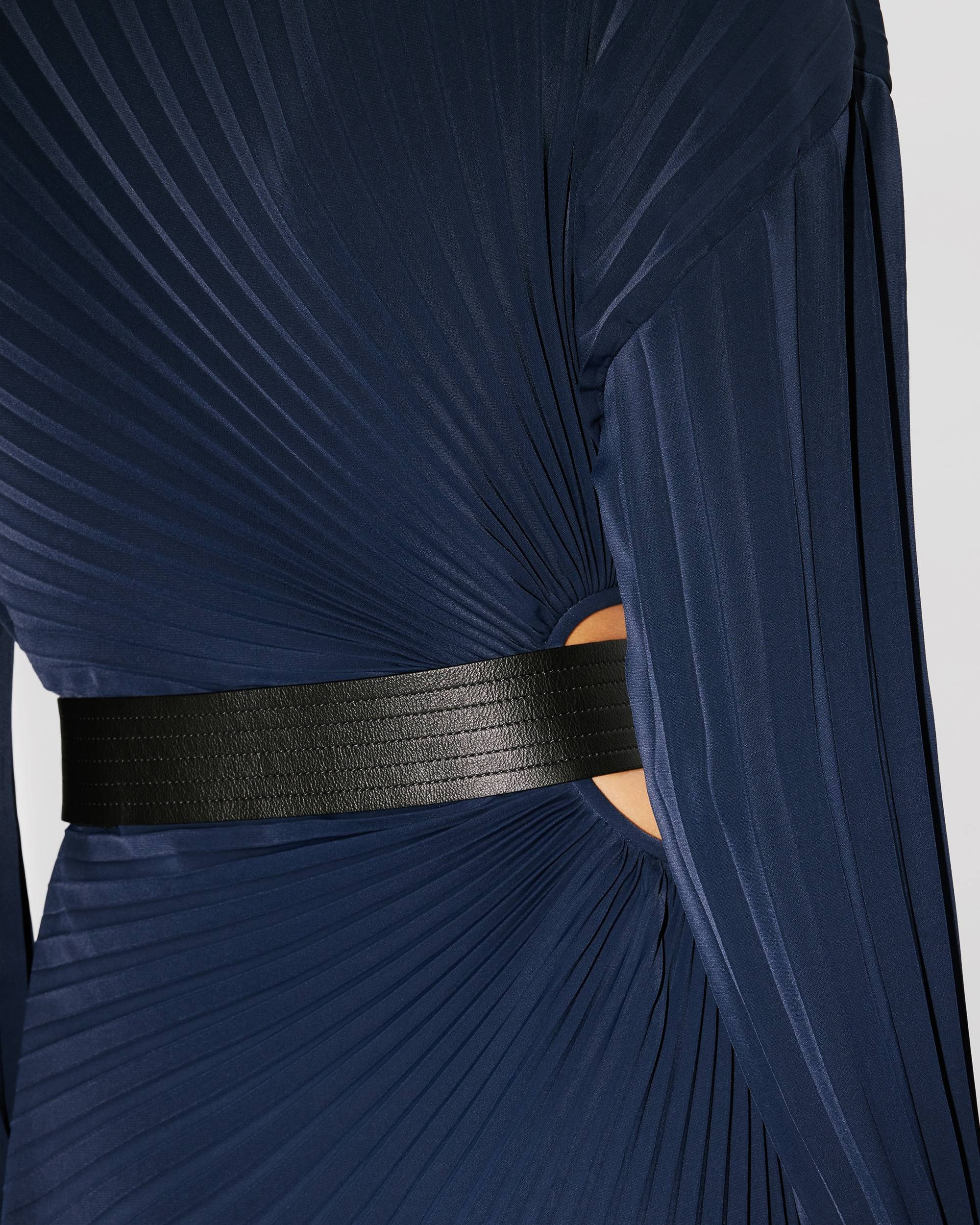 Sun-ray pleats long dress - 6