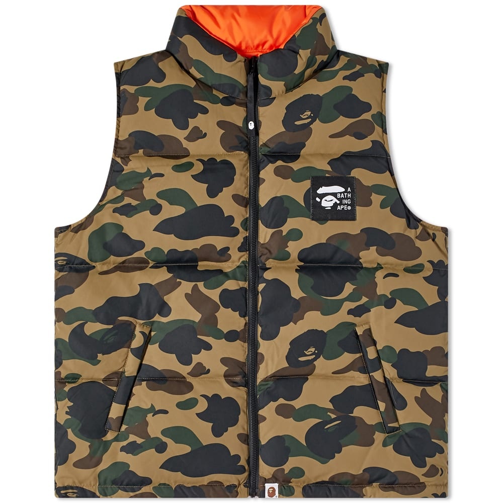 A Bathing Ape 1st Camo Reversible Down Vest - 1