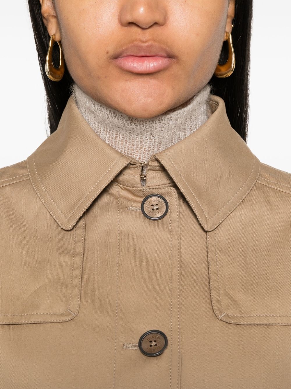 cotton trench jacket - 5