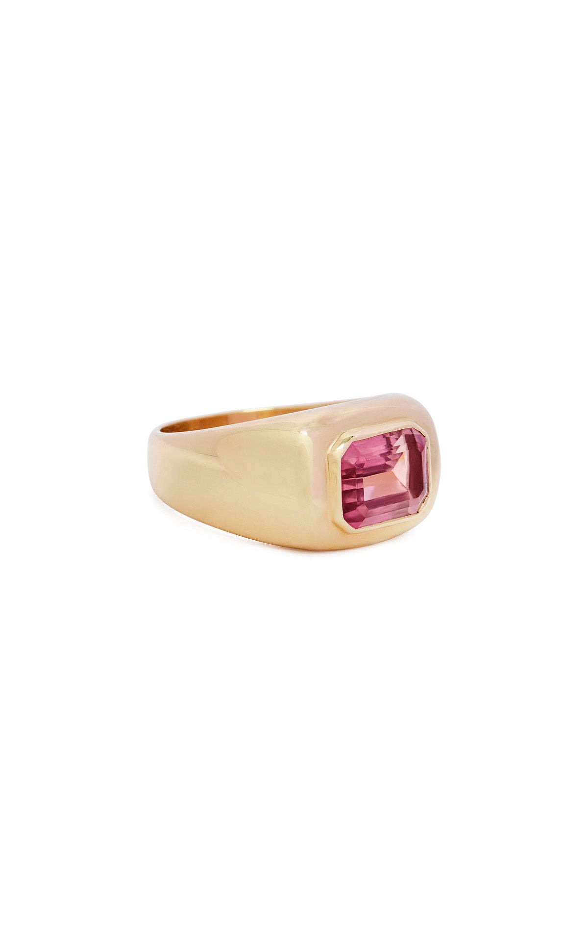 Large Ring in 18K Yellow Gold & Tourmaline Stone - 2
