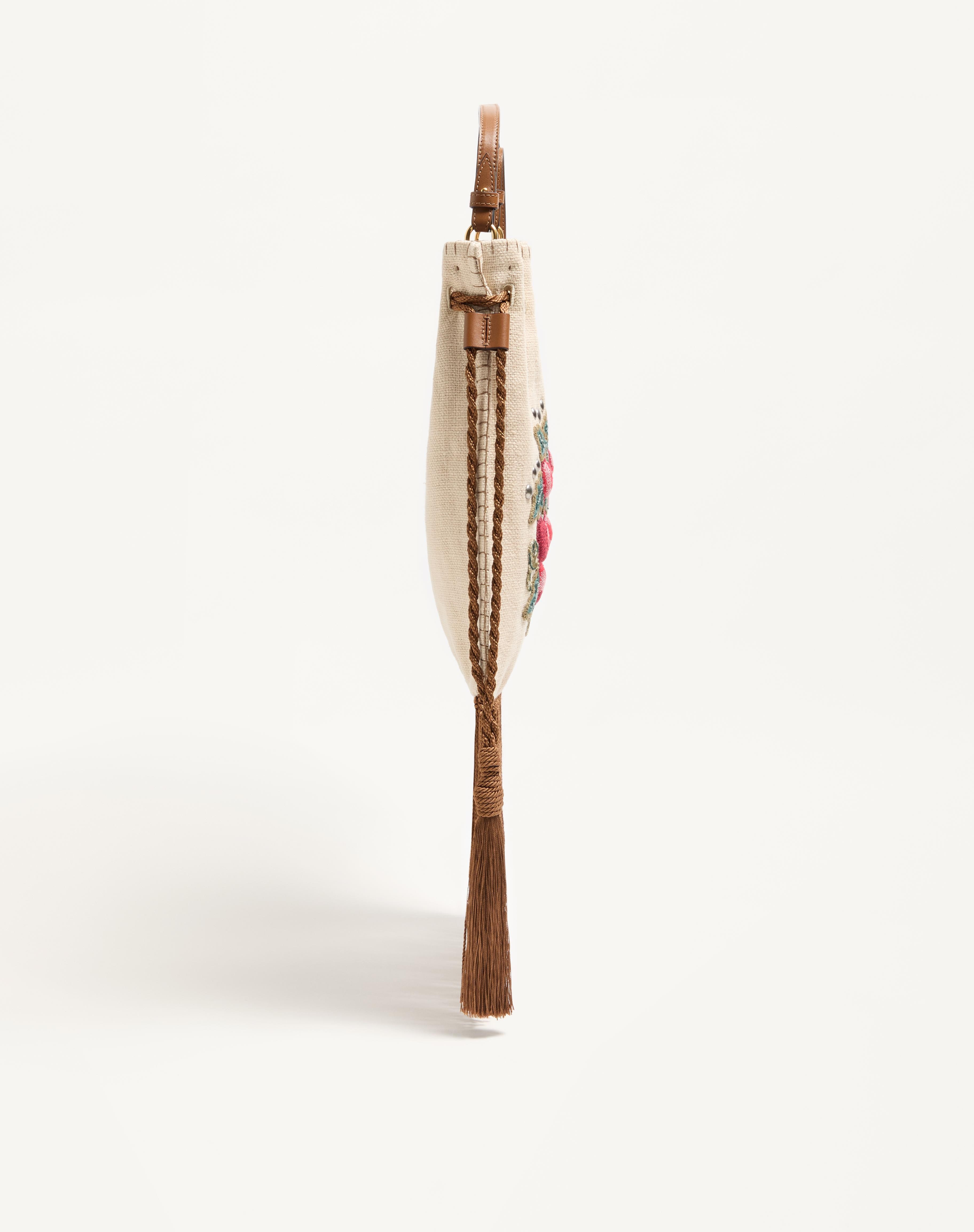 VALENTINO GARAVANI NELLCÔTE ALICE EMBROIDERED BAG WITH FRINGES - 4