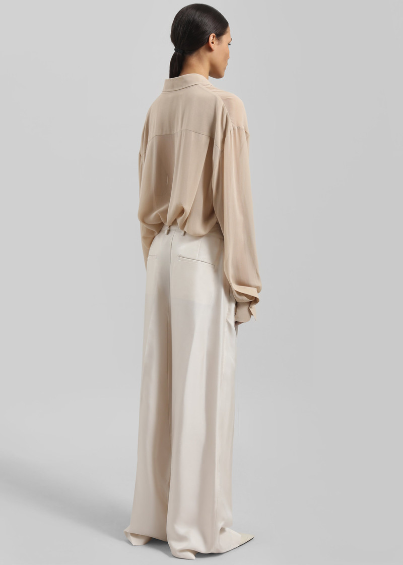 Peri Silk Georgette Shirt - Beige 10
