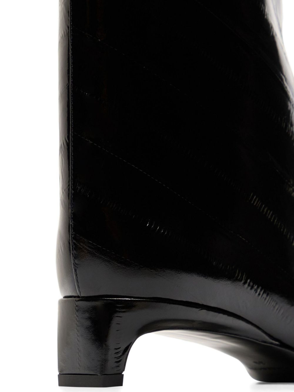 35mm Iman eel-effect leather beveled-toe boots - 3