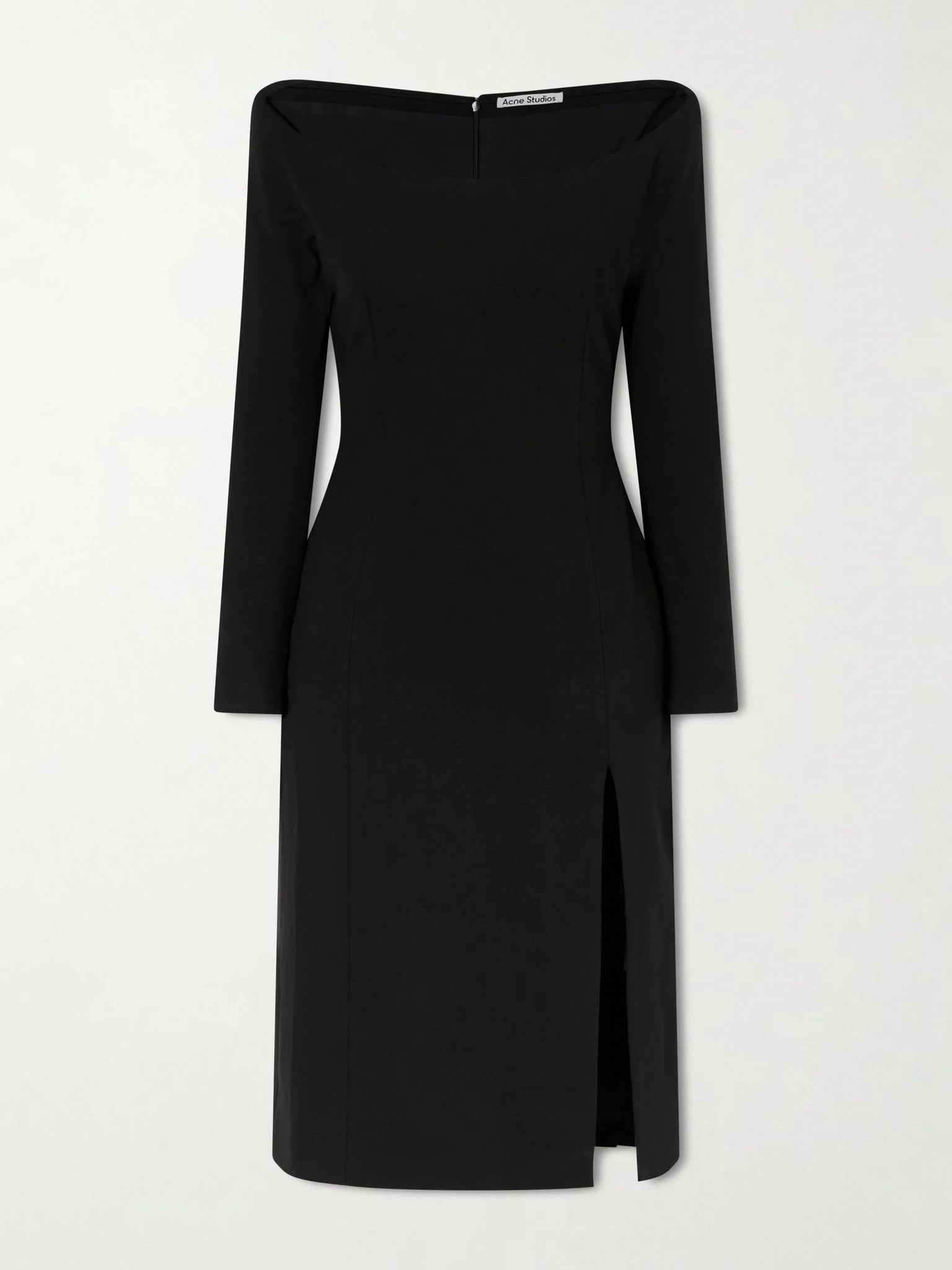 Dorana off-the-shoulder jersey midi dress Black - 1