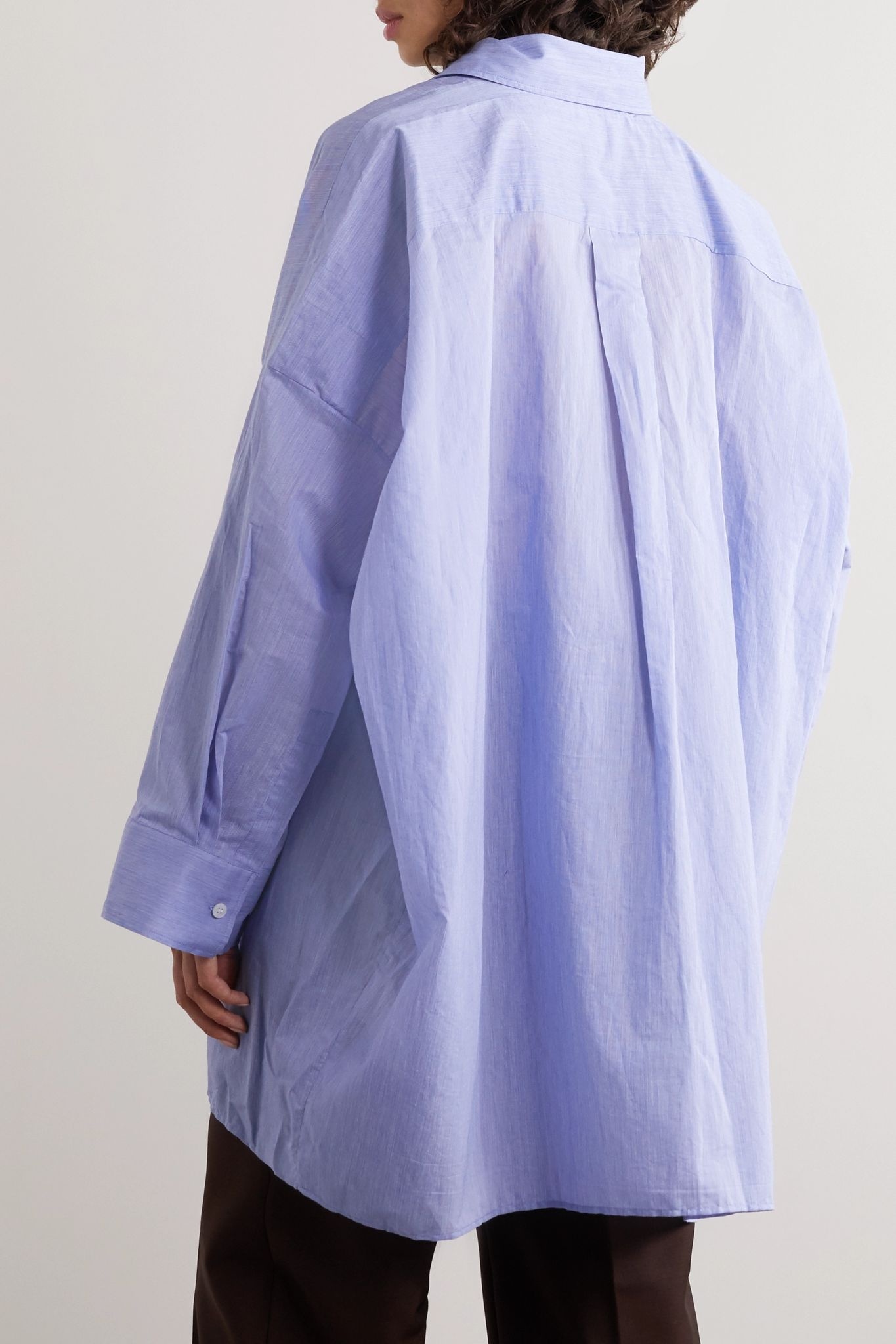 Oversized cotton-blend poplin shirt - 4