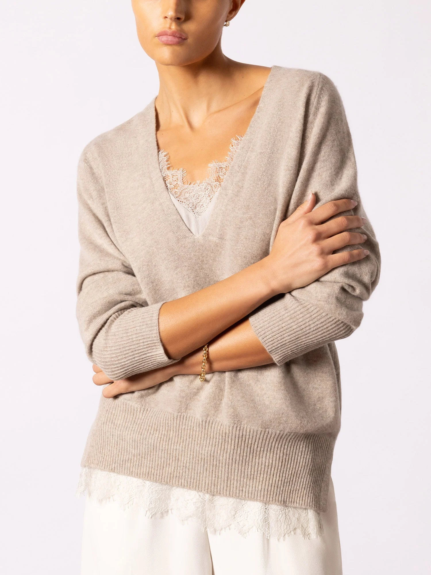 The Lace Vee Looker Pullover - 1