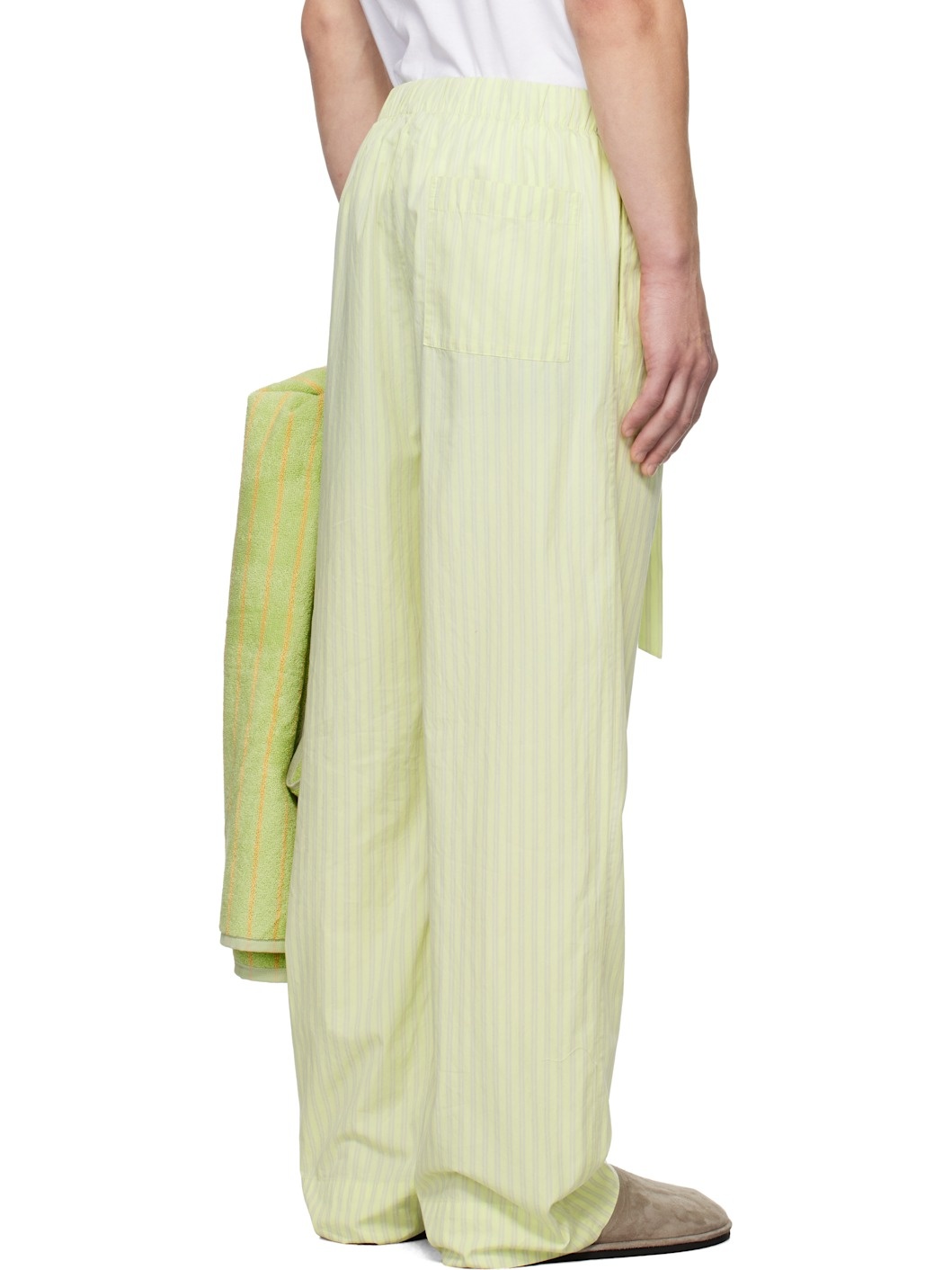 SSENSE Exclusive Green AURALEE Edition Cotton Poplin Pyjama Pants - 3