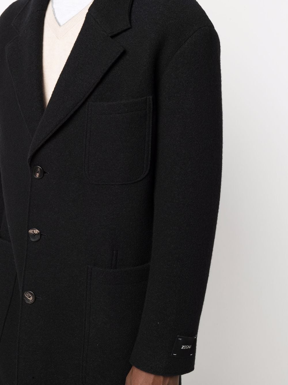 notched-lapel single-breasted coat - 5