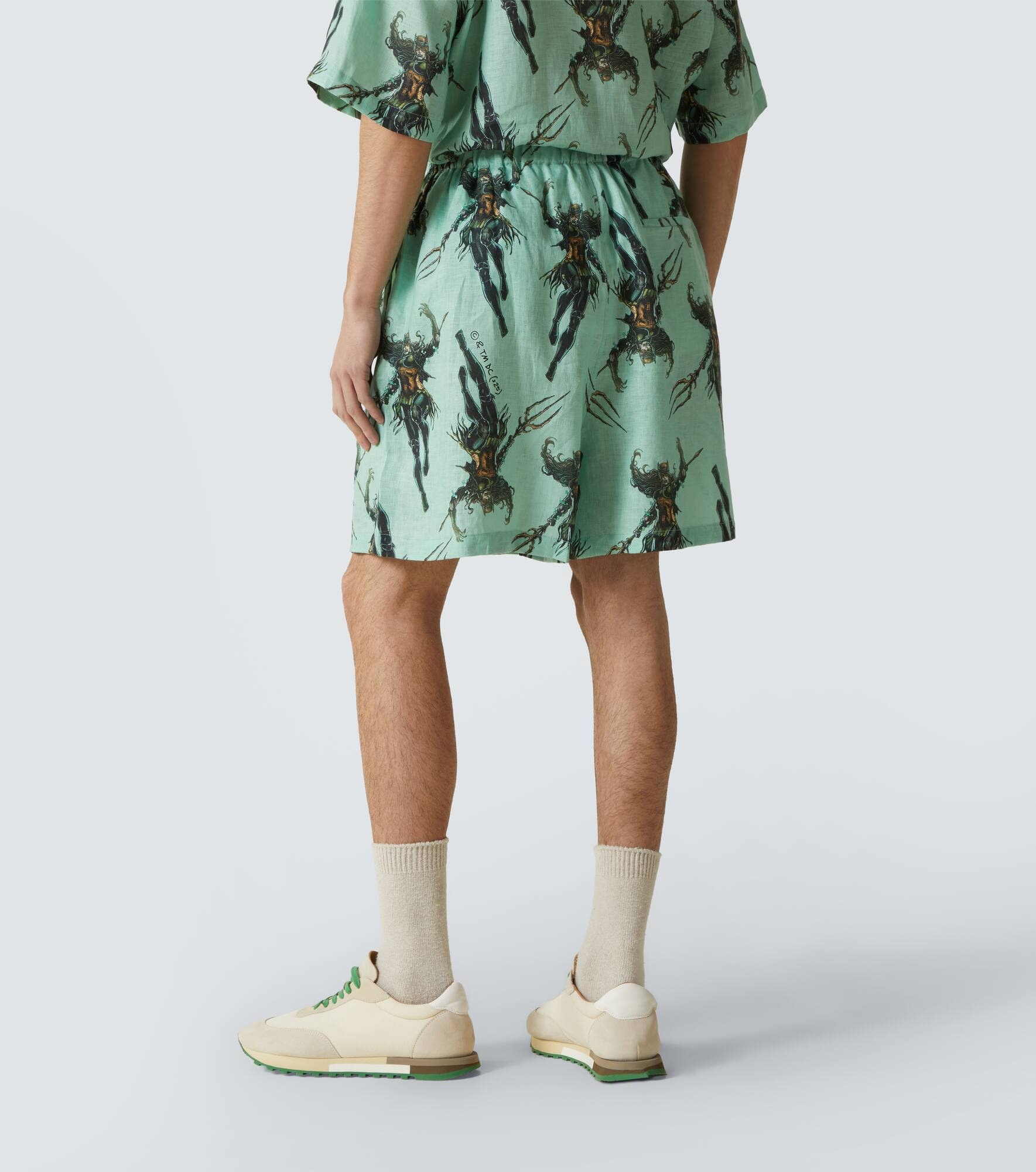 Printed linen shorts - 4