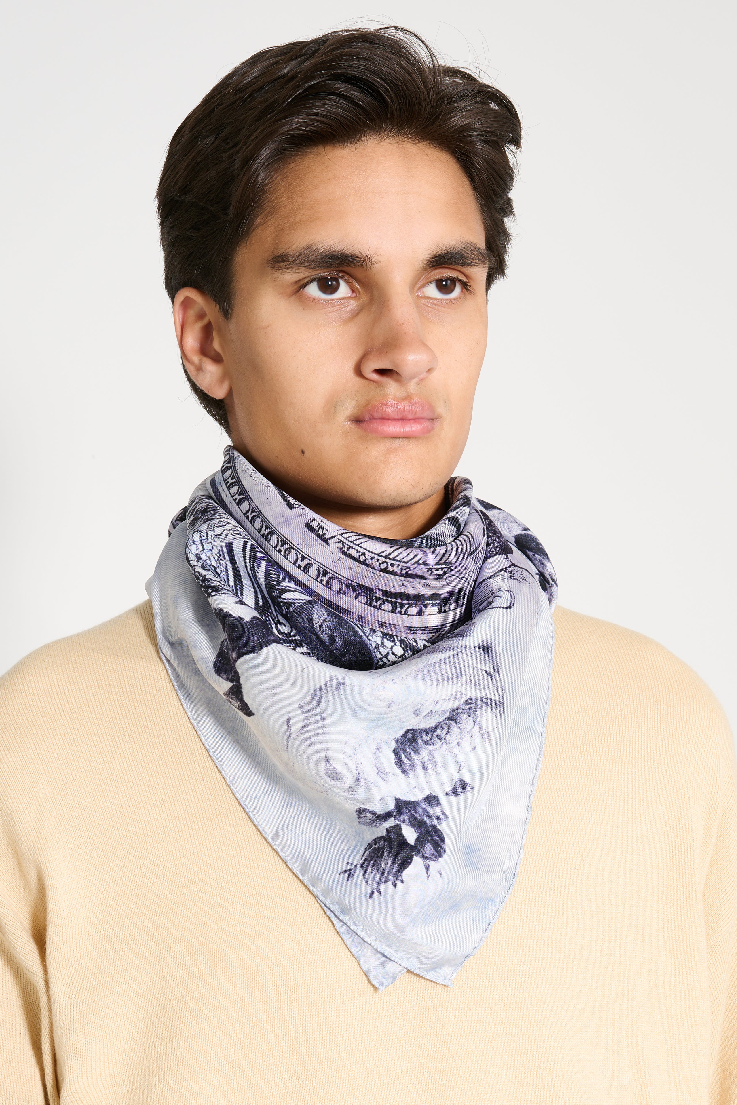 ACNE STUDIOS PRINTED SCARF DENIM BLUE - 4