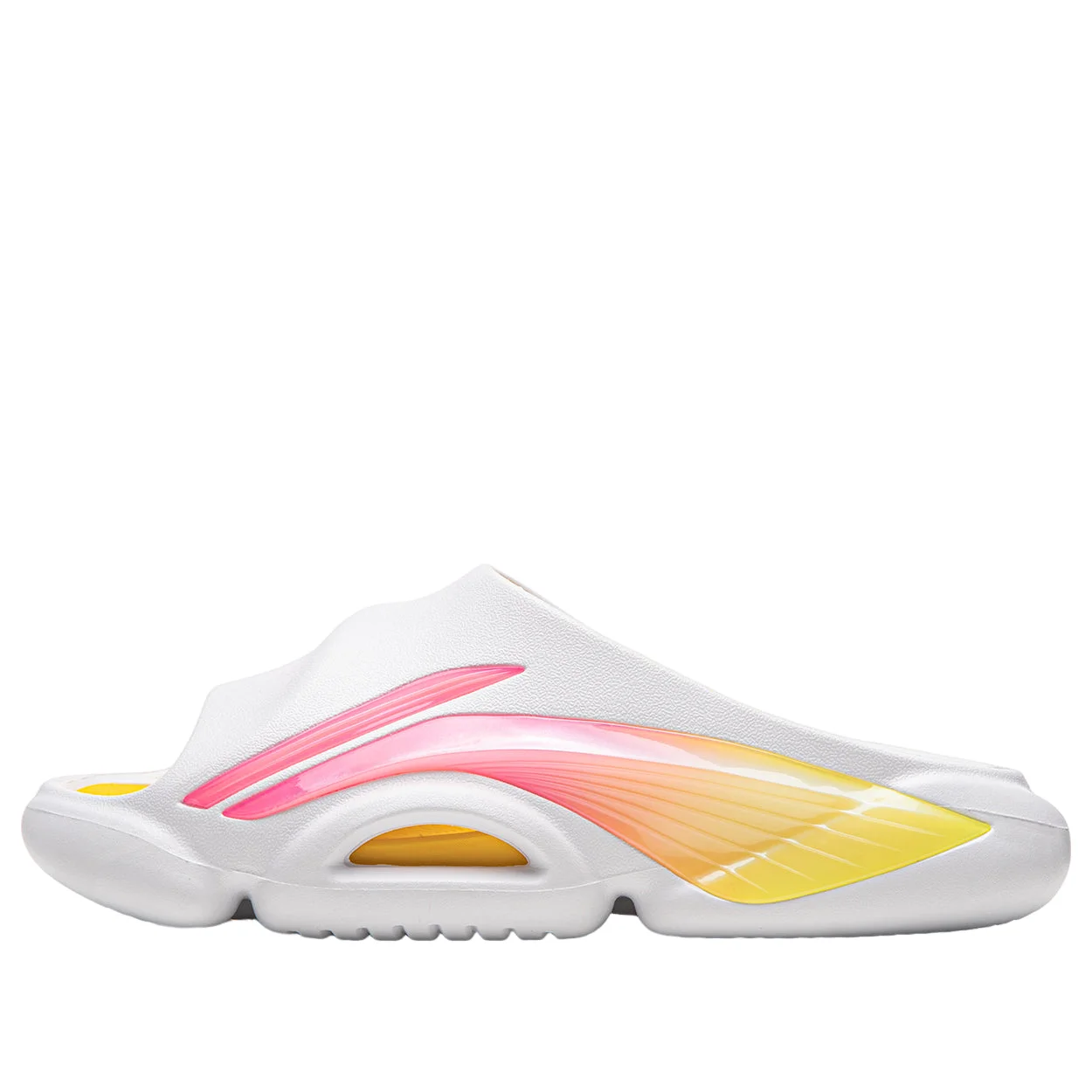 Li-Ning Bad Five Slides 'Standard White Fluorescent Mango Yellow' ABTW001-1 - 1