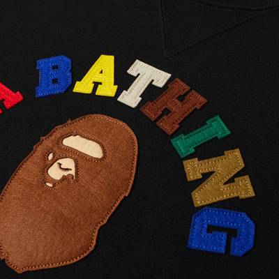 A BATHING APE® A Bathing Ape College Applique Relaxed Crew Sweat outlook