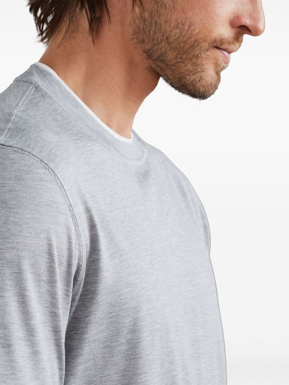 contrasting-trim jersey T-shirt - 5