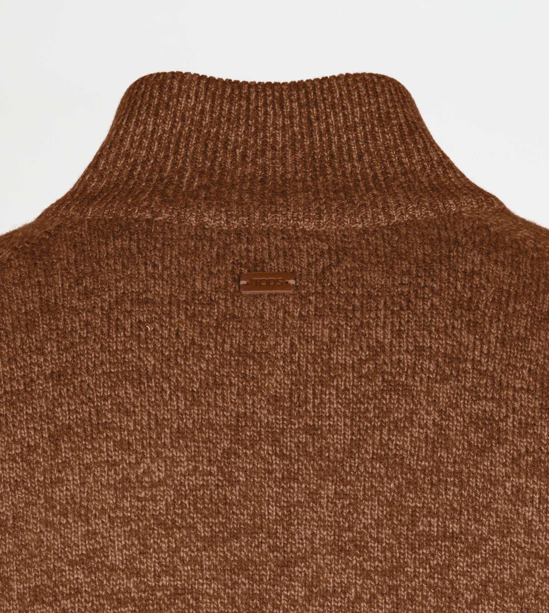 CASHMERE BLEND MOULINÉ CARDIGAN - BROWN - 7