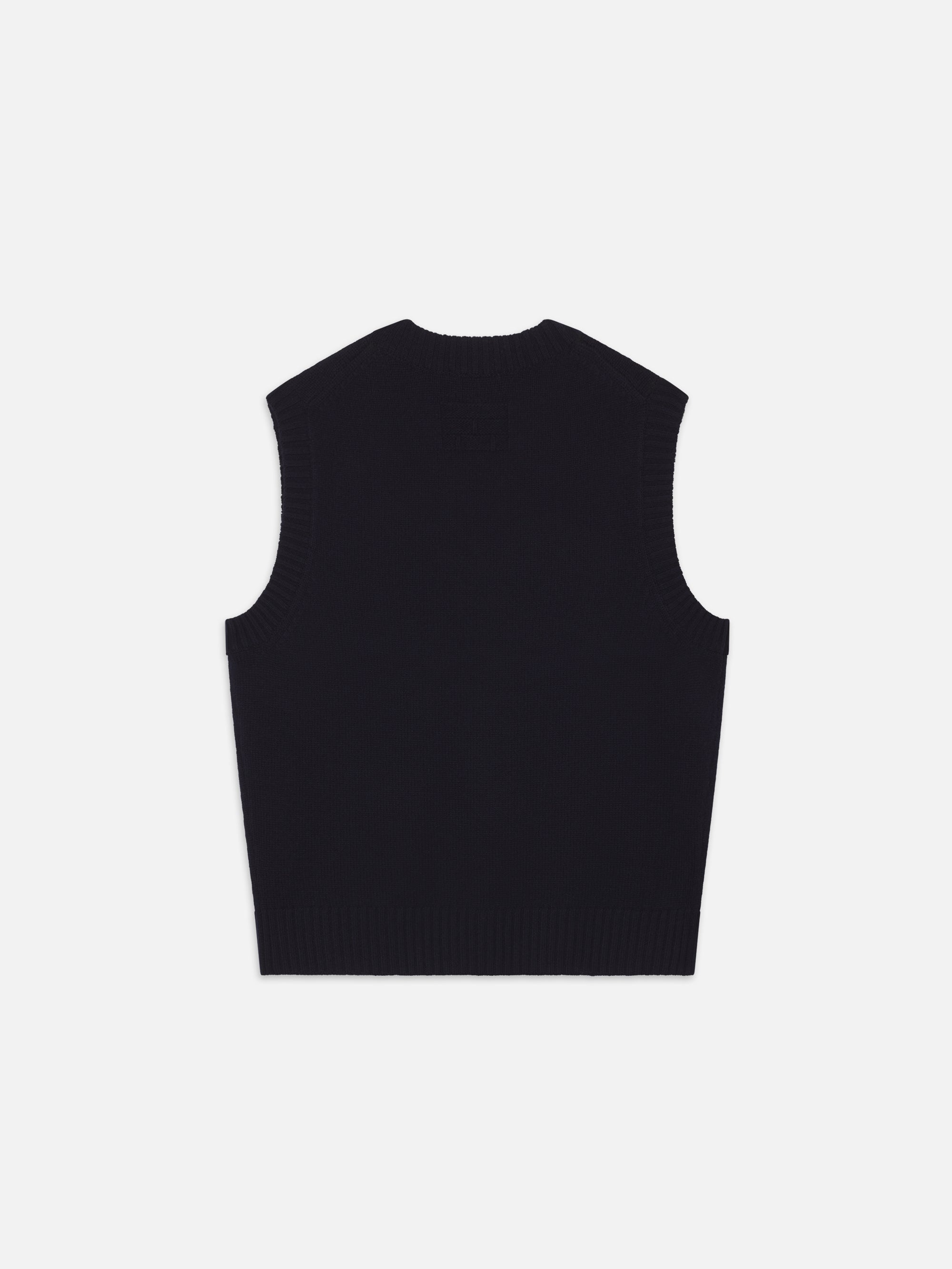 Cashmere Vest in Navy - 3
