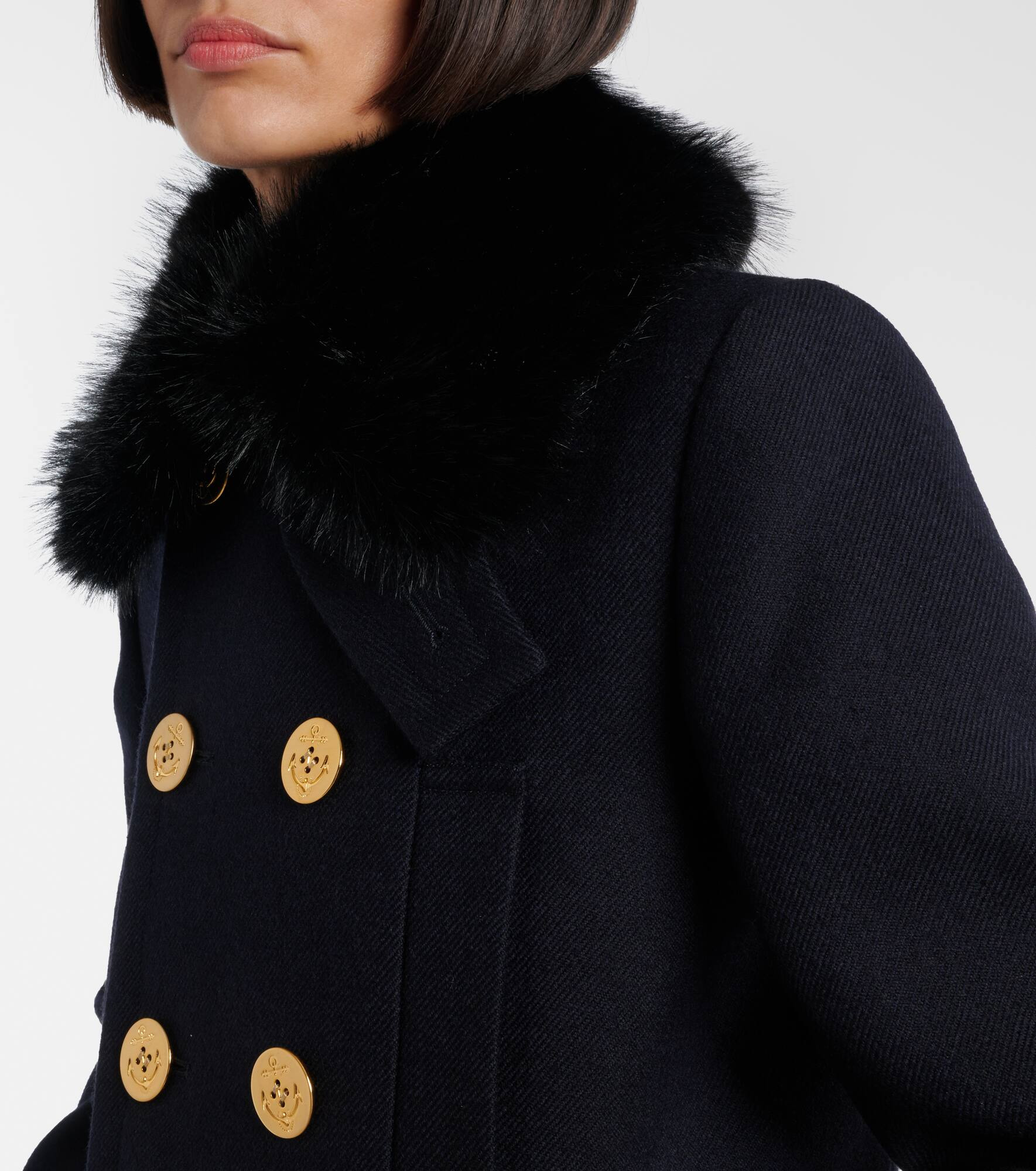 Wool melton coat - 4