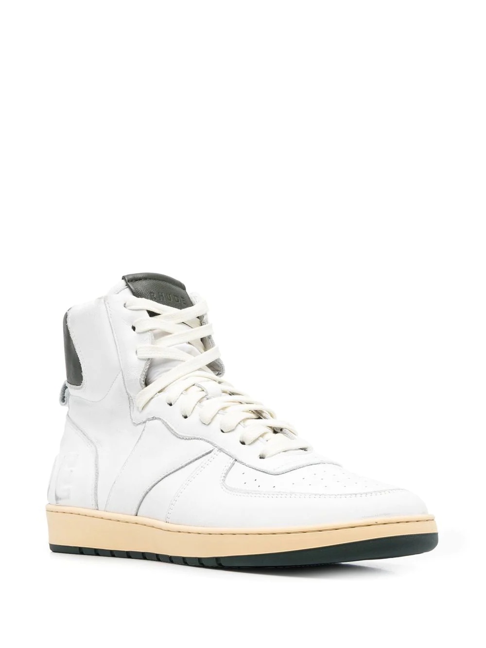 high-top leather sneakers - 2