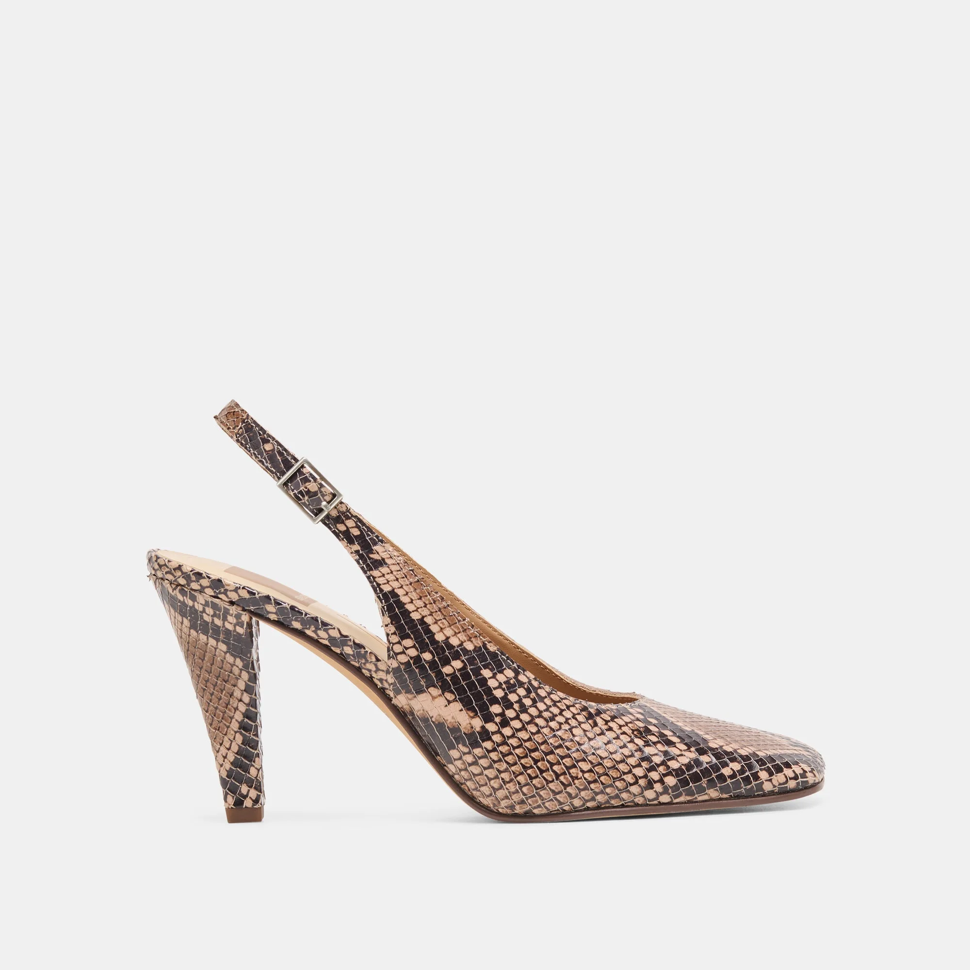 GESSIA HEELS BARK EMBOSSED LEATHER - 1