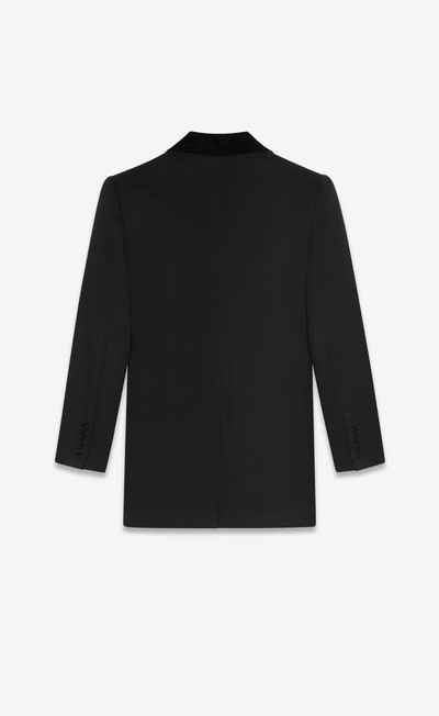 SAINT LAURENT double-breasted jacket in flannel wool cashmere outlook