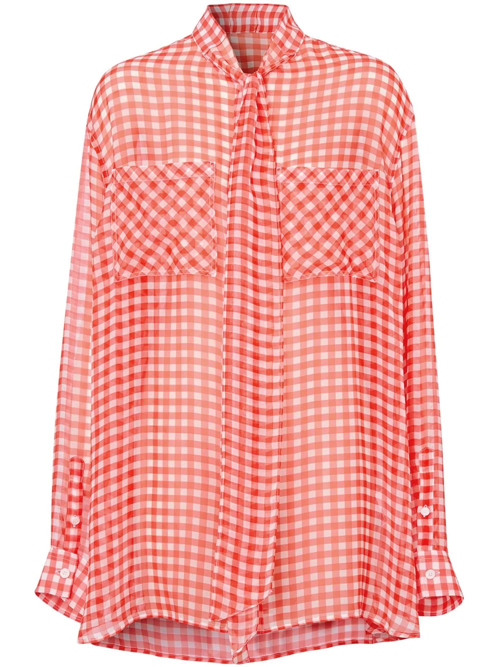 gingham pussy-bow blouse - 1