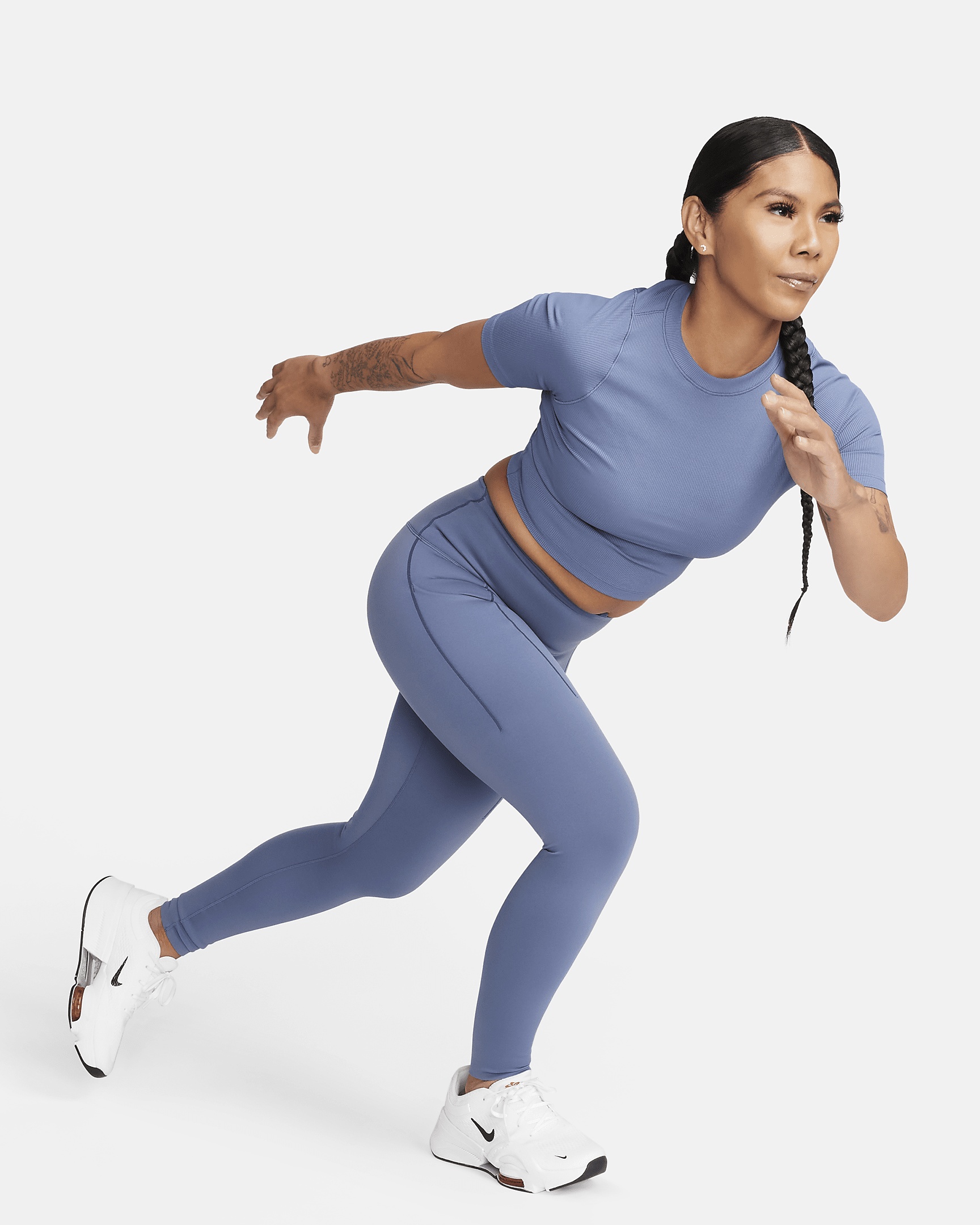 Nike Women's Zenvy Rib Dri-FIT Short-Sleeve Cropped Top - 5