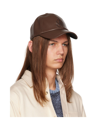 JW Anderson Brown Anchor Leather Cap outlook