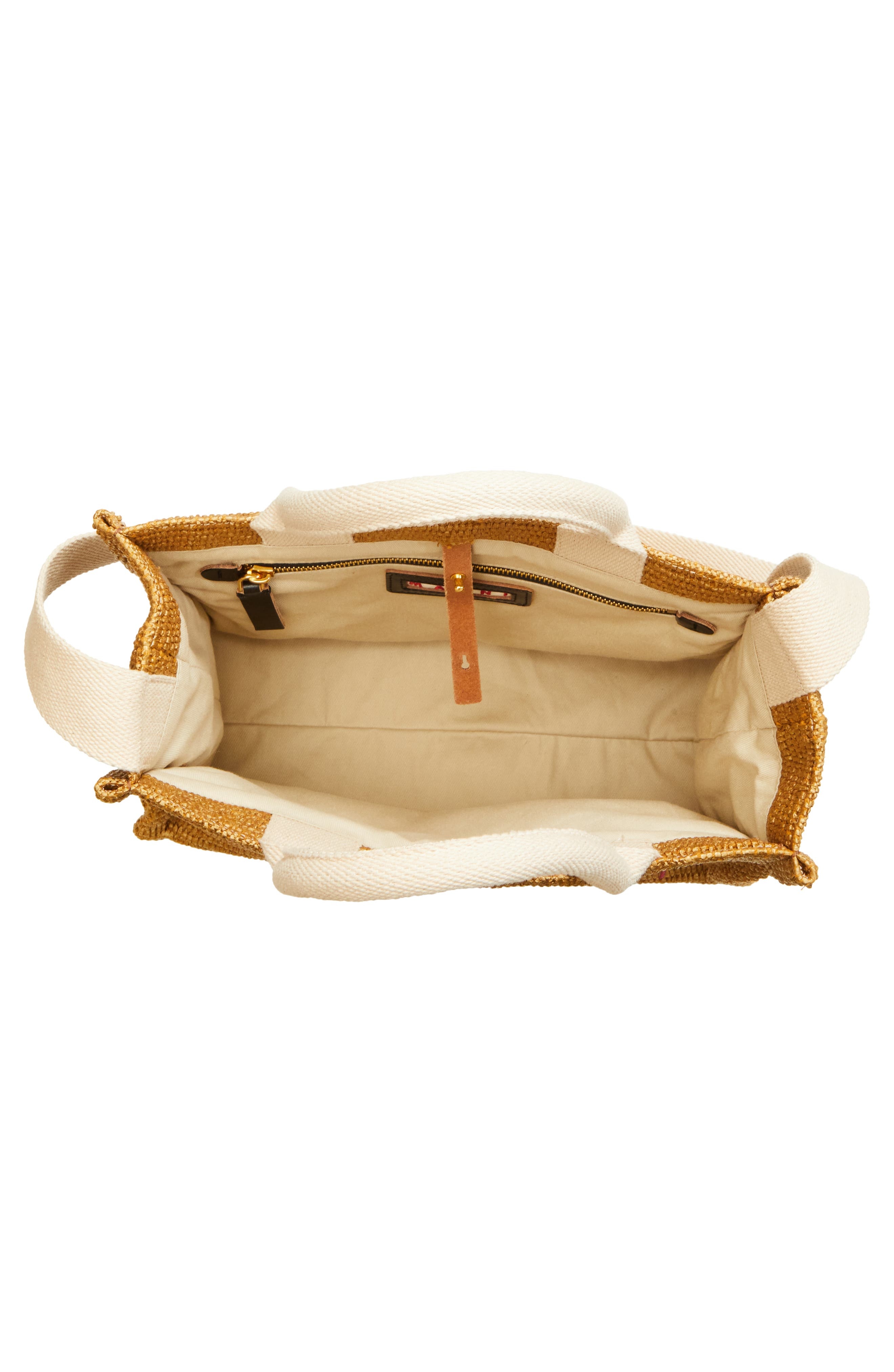 Marni Small Floral Embroidered Logo Raffia Tote in 278 - 5