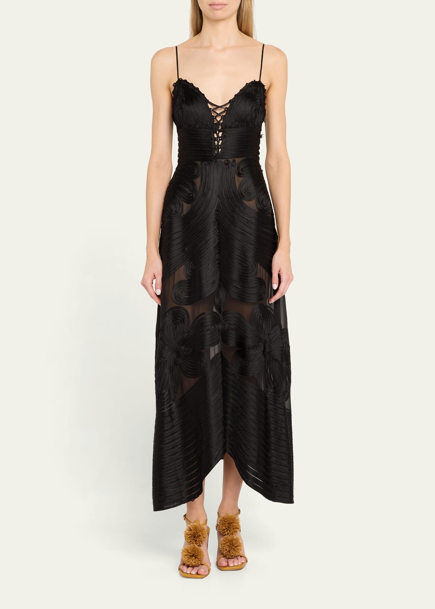Vesna Embroidered Silk Midi Dress - 2