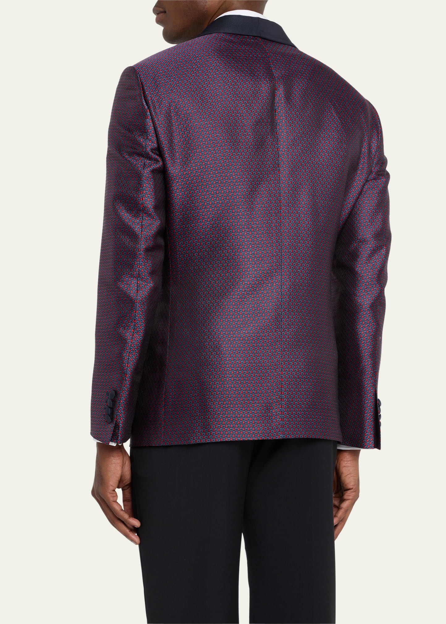Men's Jacquard Shawl Blazer - 3