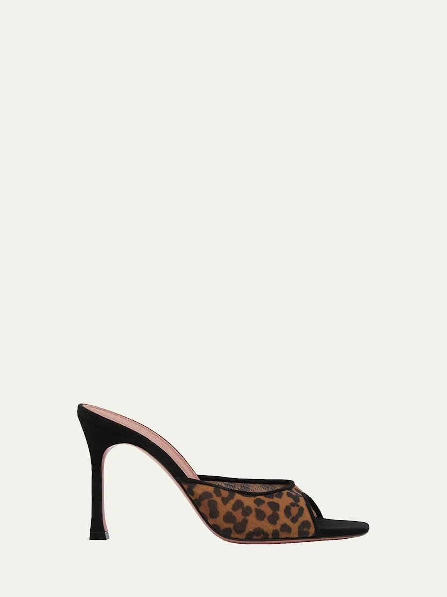 Alexa Leopard Mesh Mule Pumps - 1