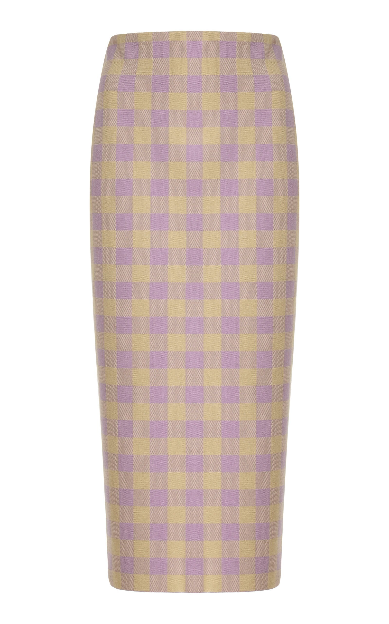 Petra Gingham Stretch-Cotton Knit Midi Skirt purple - 1
