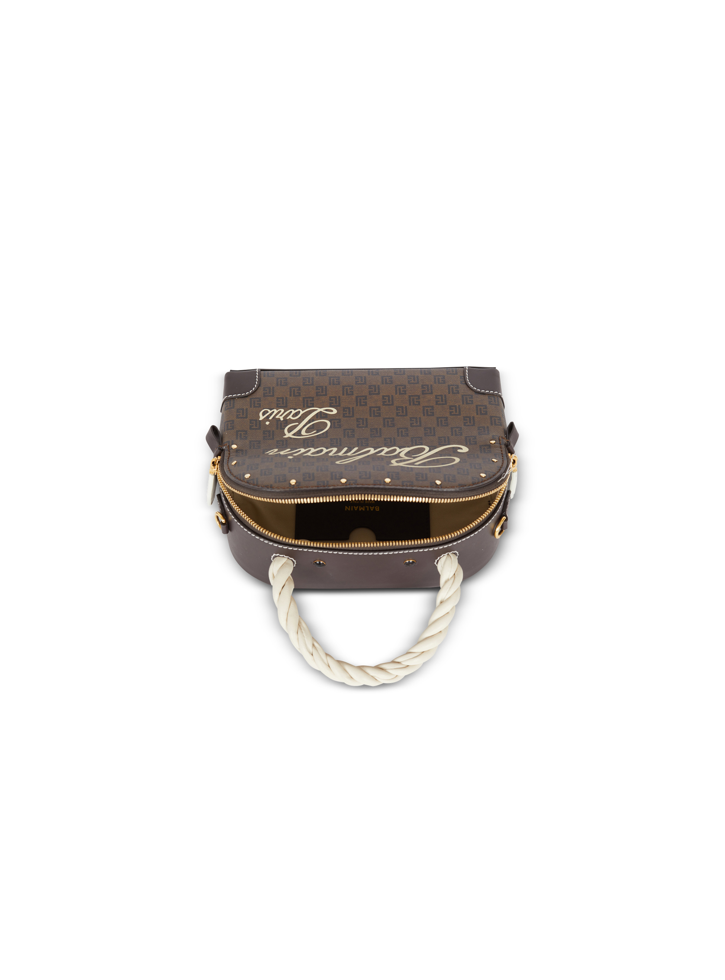 Monogram canvas and leather make up bag 5