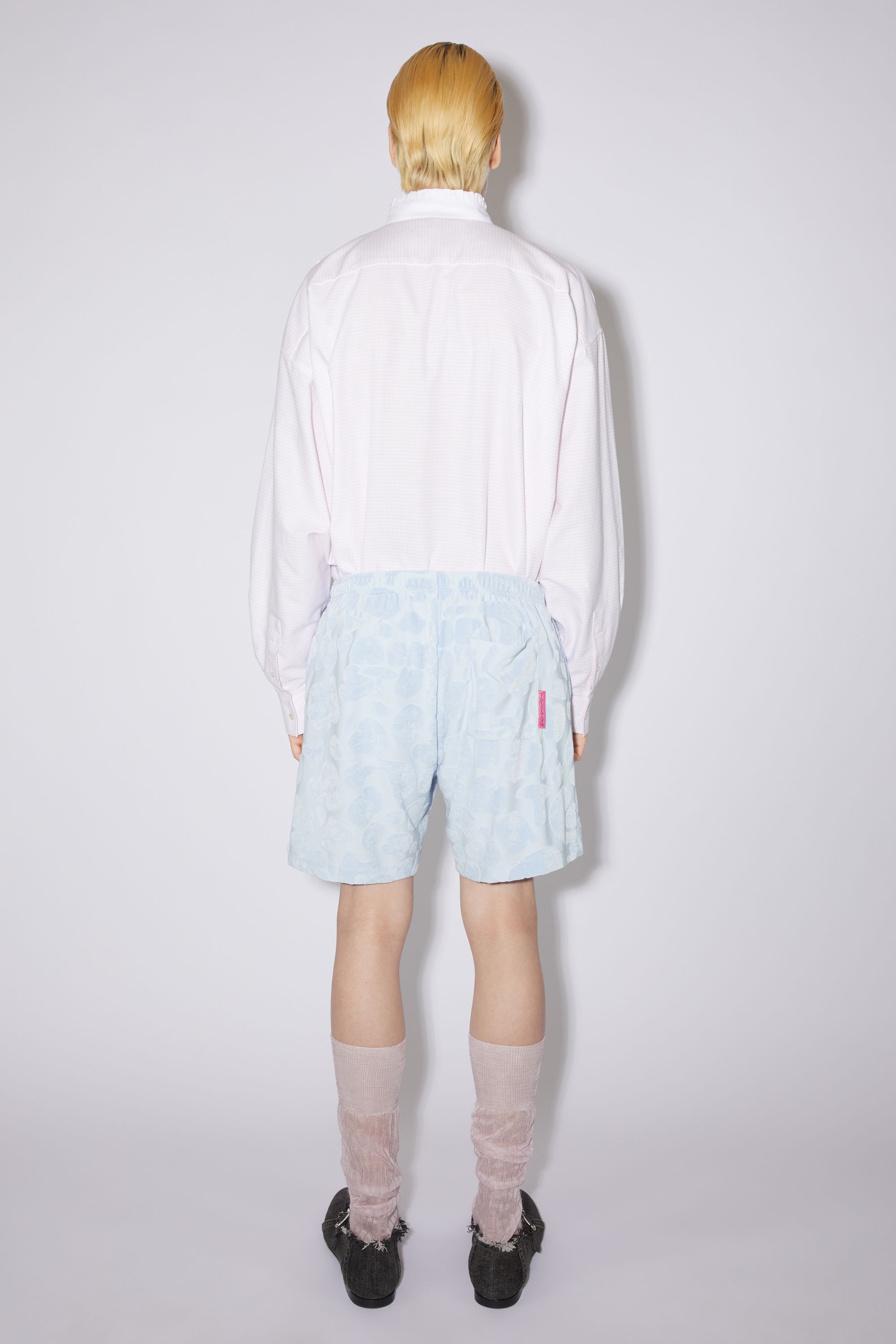 Jacquard shorts - Pale blue - 3