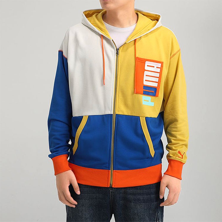 PUMA Full-Zip Hooded Jacket Gray Blue Yellow 530712-05 - 3