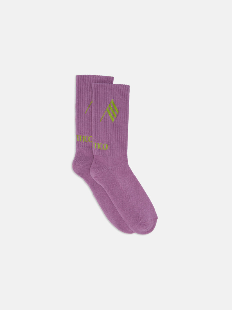 VIOLET AND LIGHT GREEN SHORT LENGTH SOCKS 1
