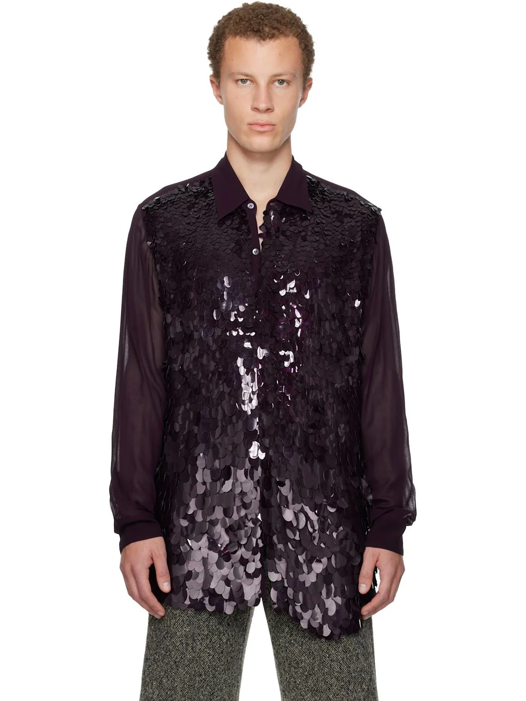 Purple Sequinned Shirt - 1