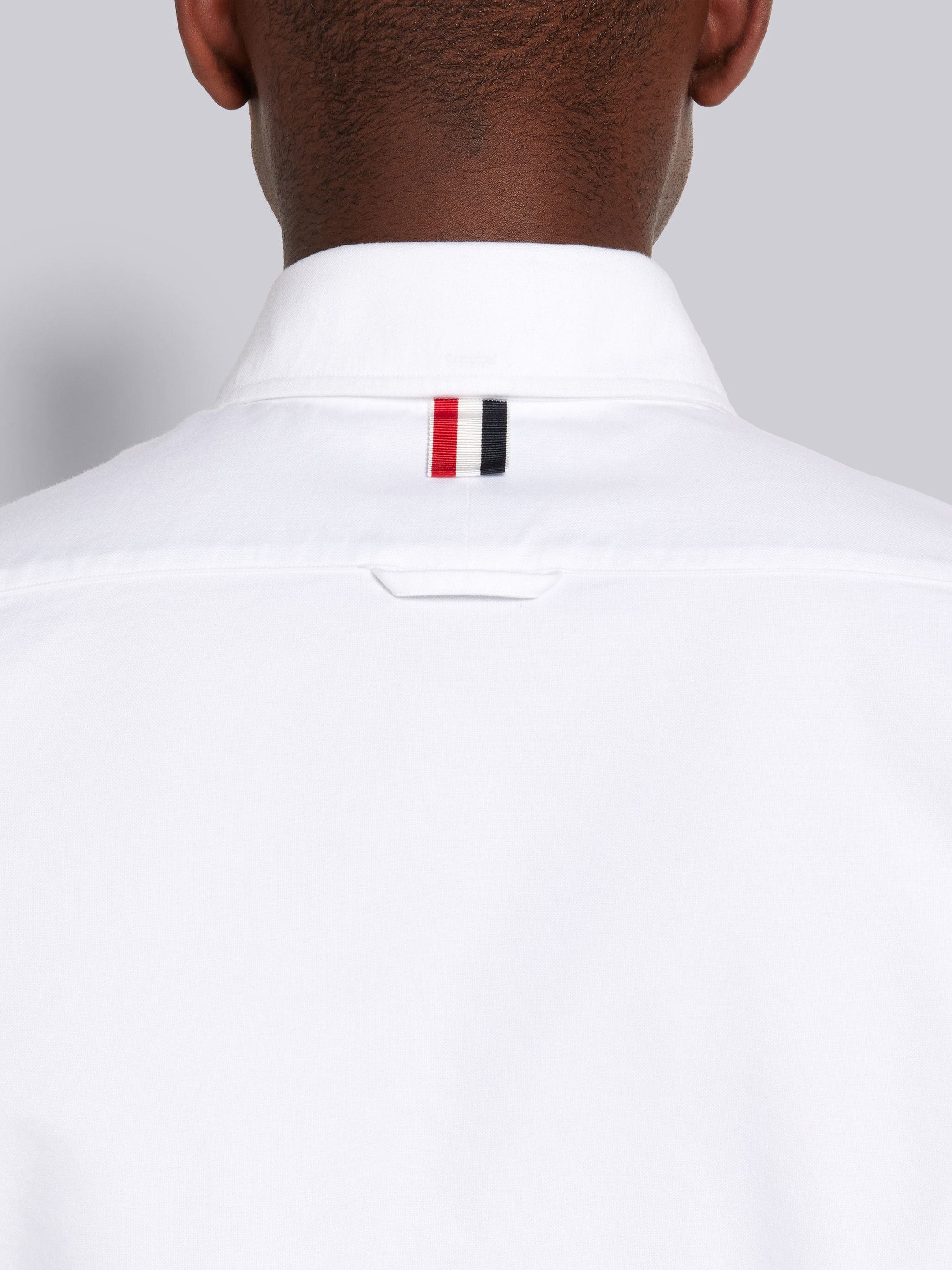 CROPPED SHIRT W/ SATIN WEAVE 4BAR IN OXFORD - 6