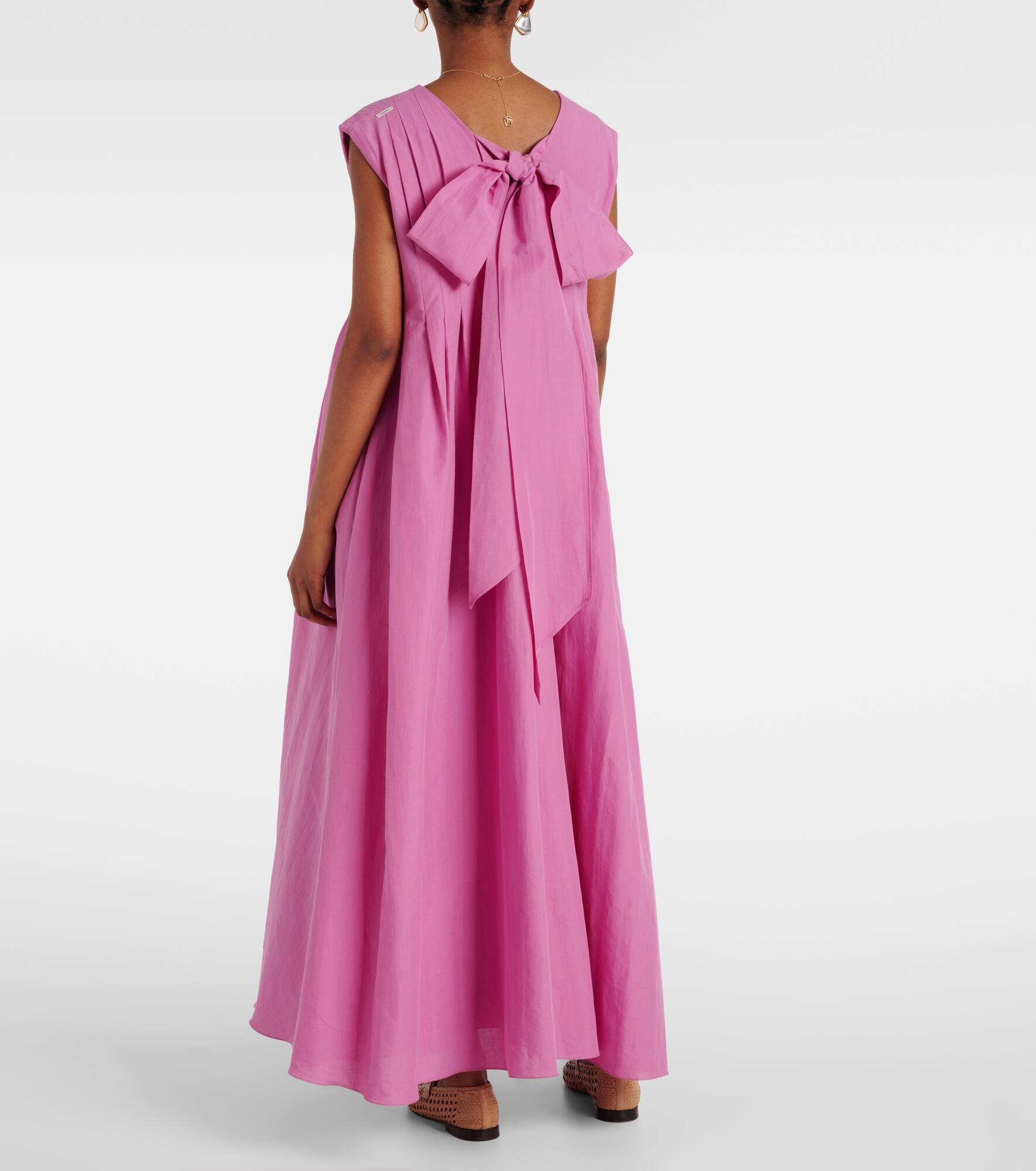 Piega ramie and cotton pleated maxi dress - 3