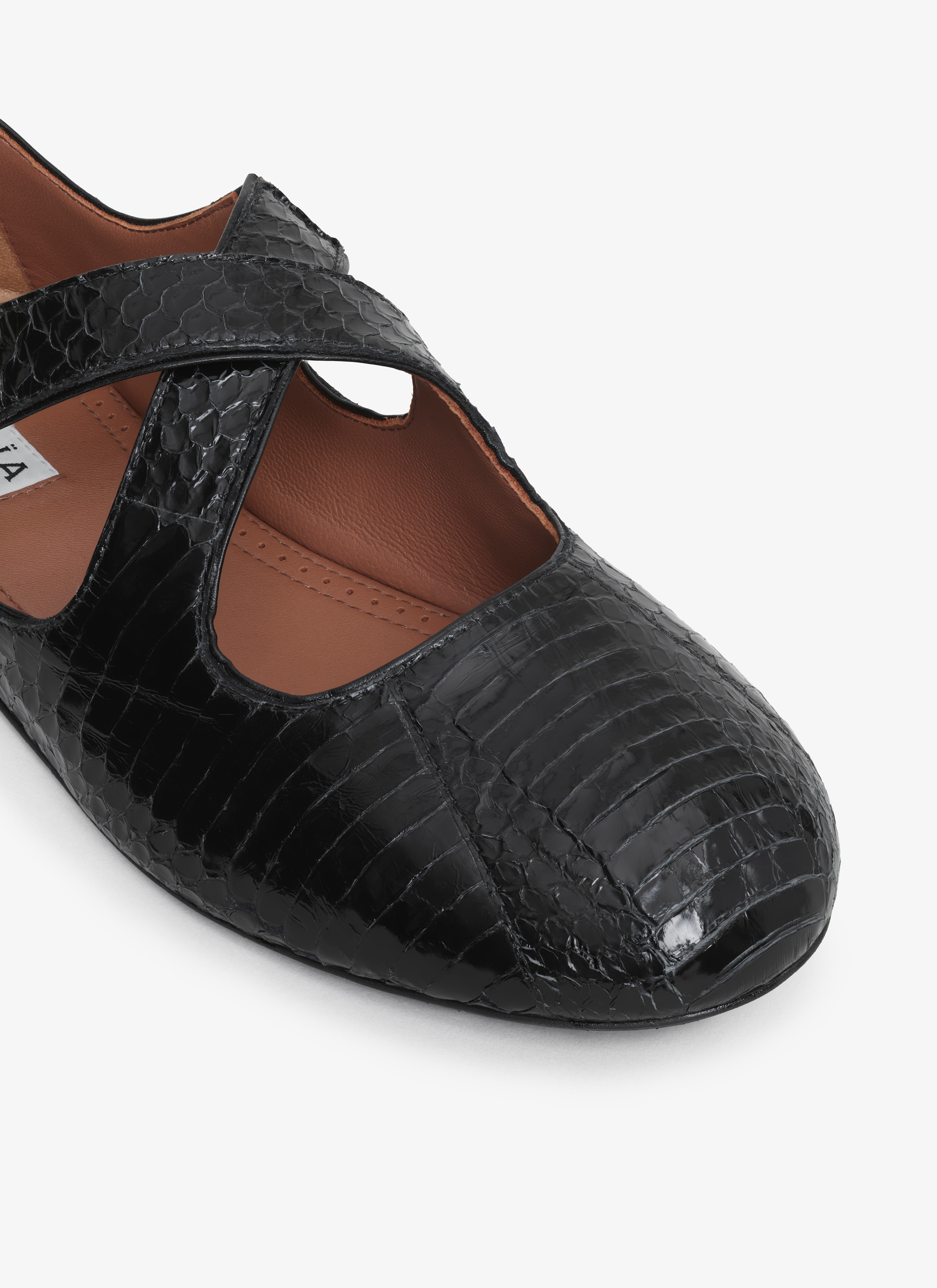 CRISS CROSS BALLET FLATS IN ELAPHE - 4