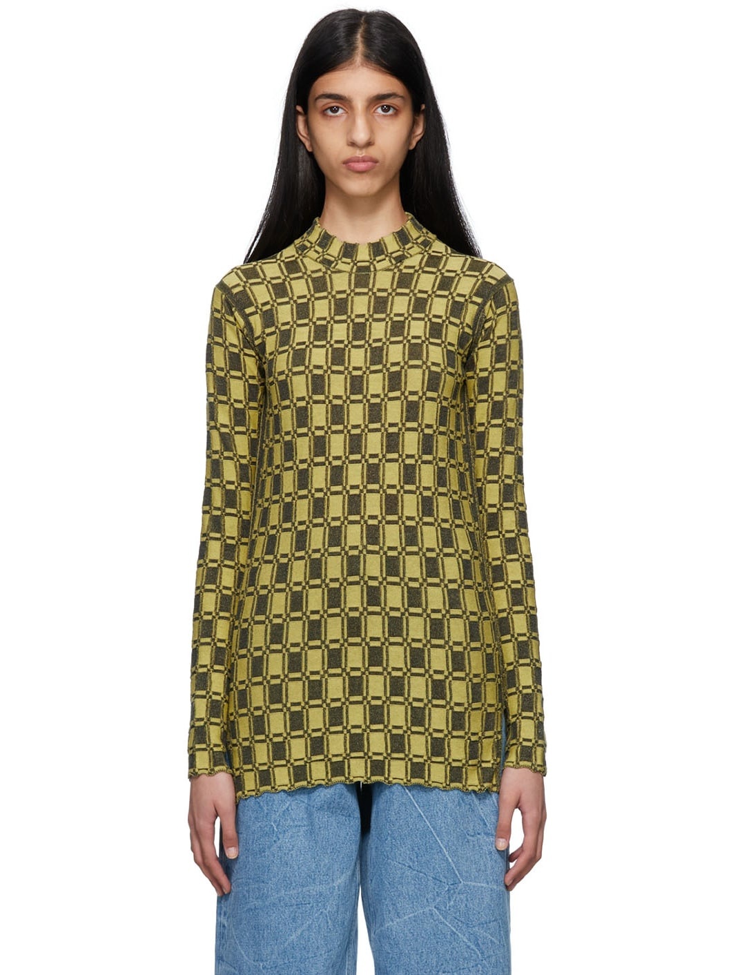 Yellow Kenzo Paris Vichy Sweater - 1