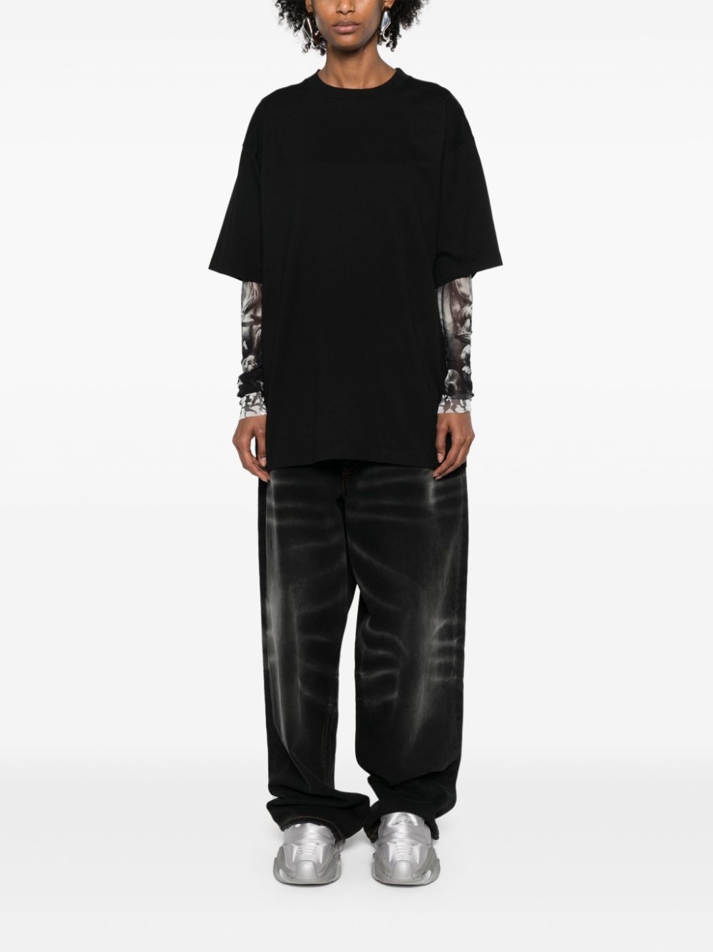 logo-print cotton T-shirt - 3